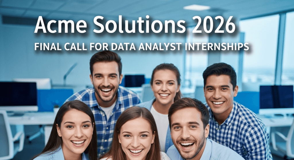Acme Solutions 2026: Final Call for Data Analyst Internships