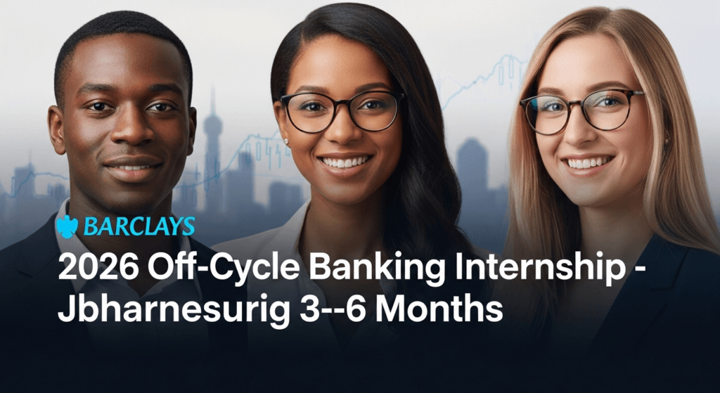 Barclays 2026 Off‑Cycle Banking Internship – Johannesburg 3–6 Months