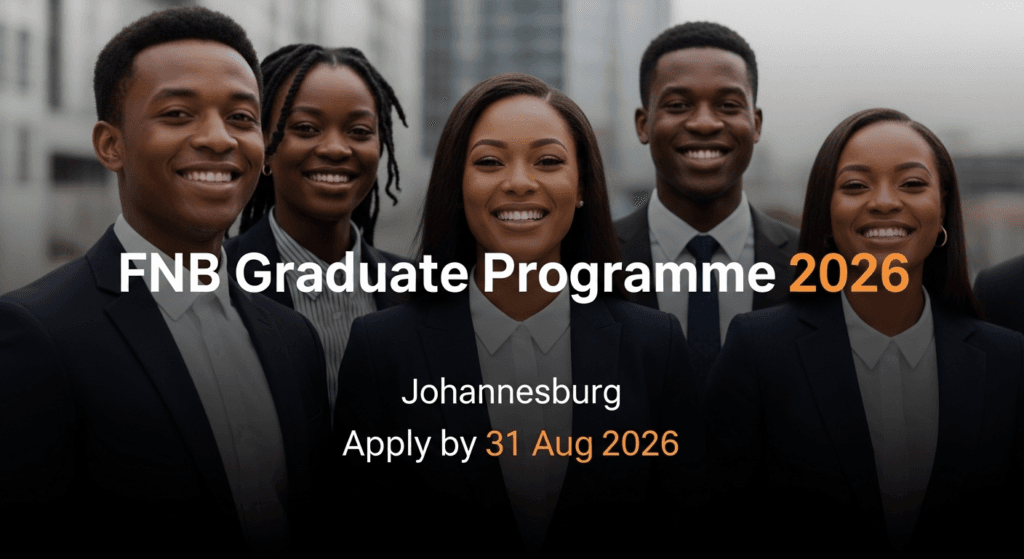 FNB Graduate Programme 2026 – Johannesburg, Apply by 31 Aug 2026