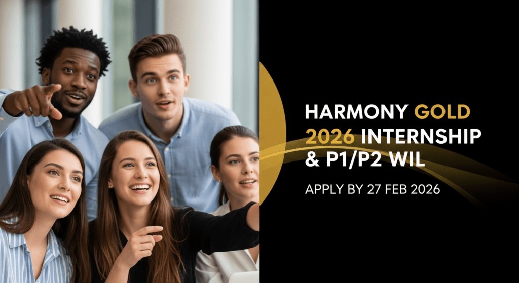 Harmony Gold 2026 Internship & P1/P2 WIL – Apply by 27 Feb 2026