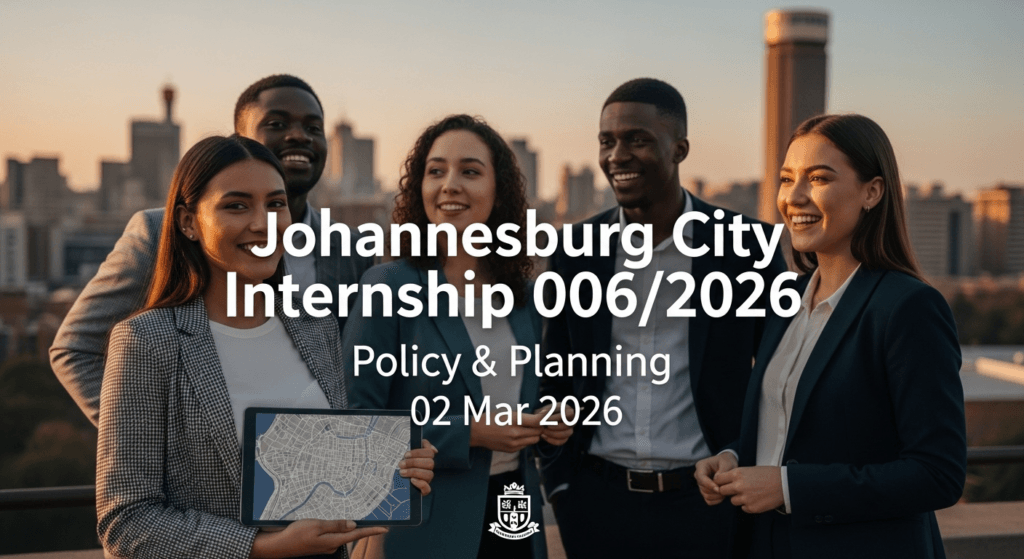 Johannesburg City Internship 006/2026 – Policy & Planning, 02 Mar 2026