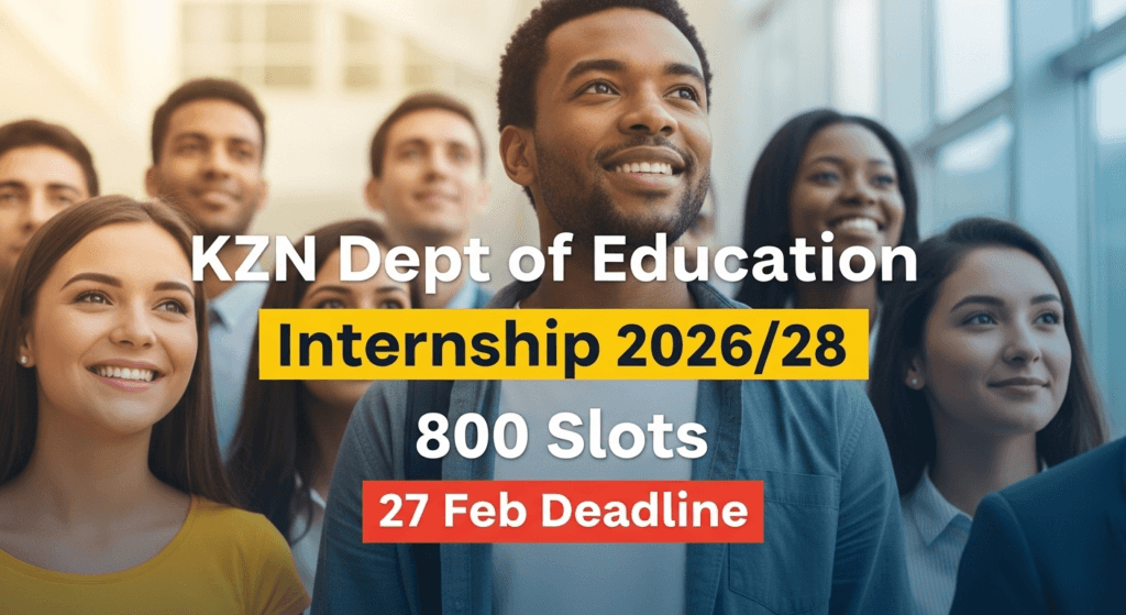 KZN Dept of Education Internship 2026/28 – 800 Slots, 27 Feb Deadline