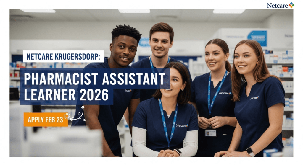 Netcare Krugersdorp: Pharmacist Assistant Learner 2026 – Apply Feb 23