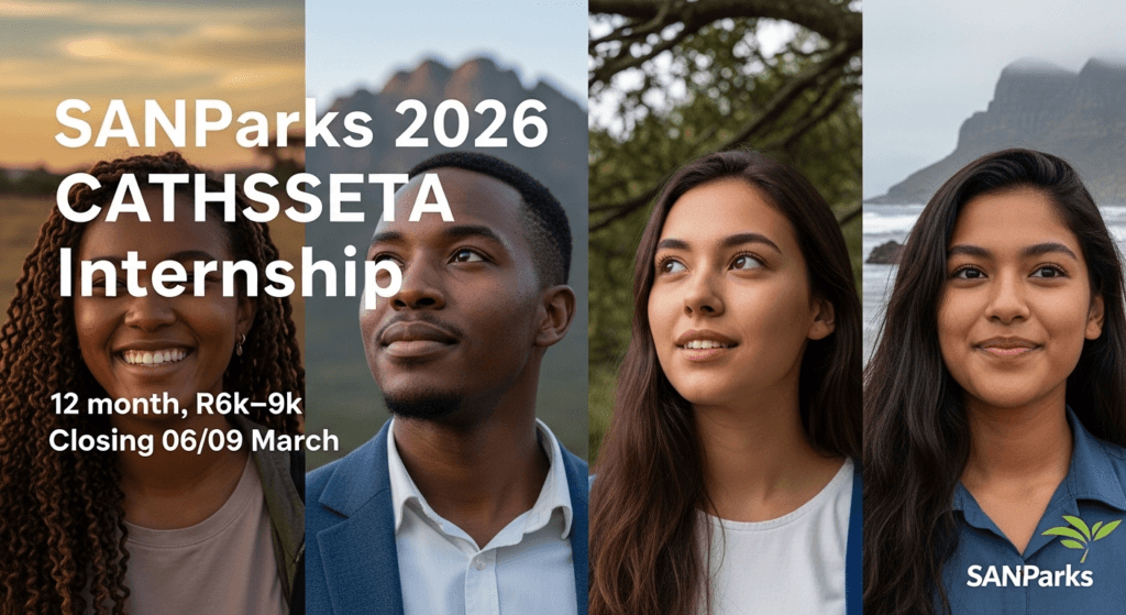 SANParks 2026 CATHSSETA Internship –12 month, R6k–9k, Closing 06/09 March