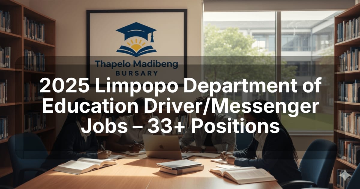 2025 Limpopo Department of Education Driver/Messenger Jobs – 33+ Positions