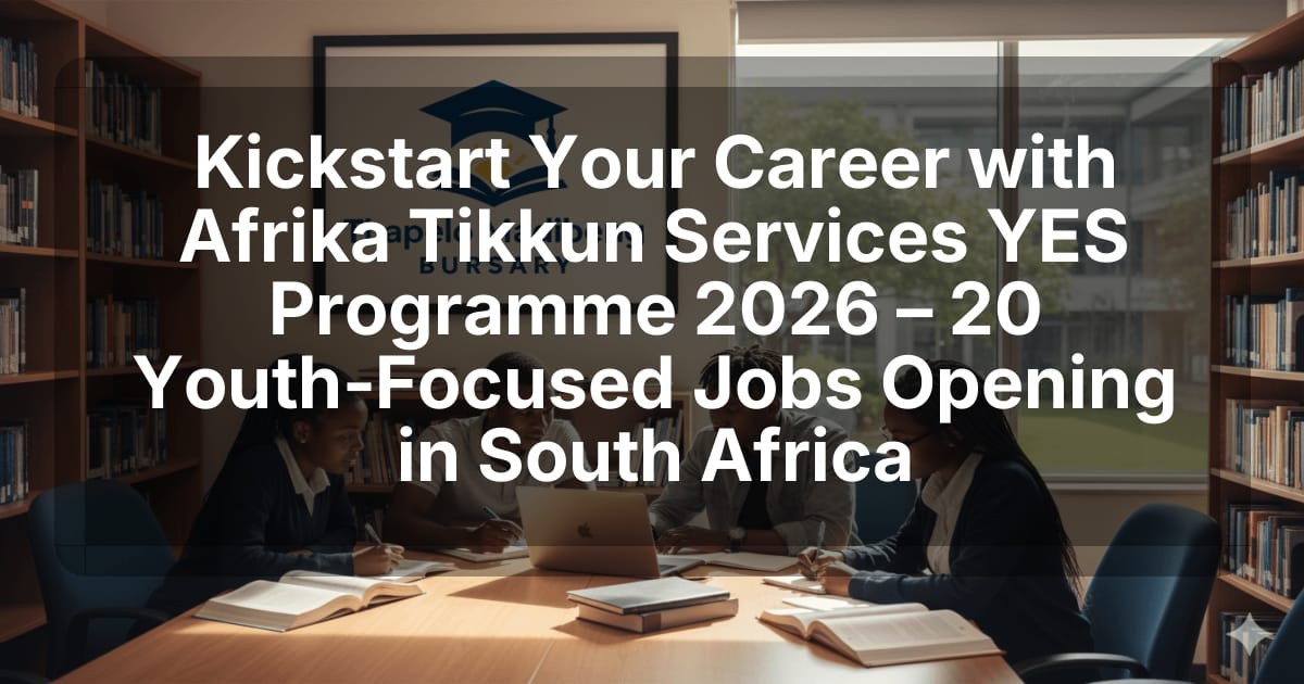 Kickstart Your Career with Afrika Tikkun Services YES Programme 2026 – 20 Youth‑Focused Jobs Opening in South Africa