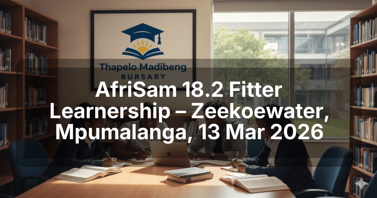 AfriSam 18.2 Fitter Learnership – Zeekoewater, Mpumalanga, 13 Mar 2026