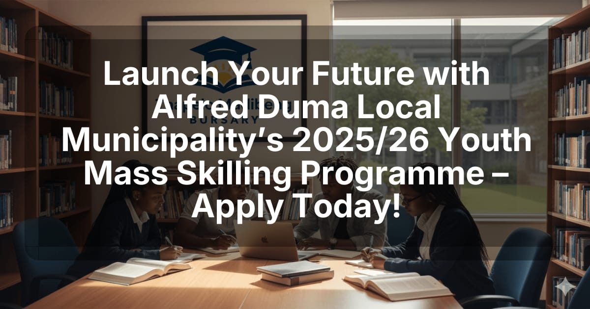 Launch Your Future with Alfred Duma Local Municipality’s 2025/26 Youth Mass Skilling Programme – Apply Today!