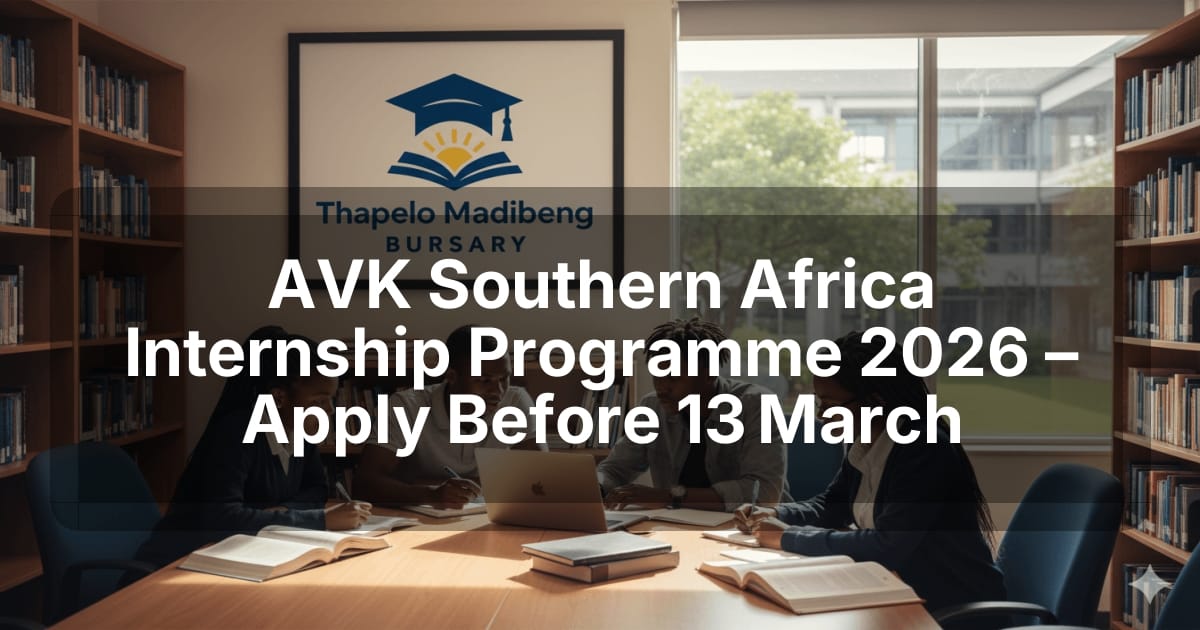 AVK Southern Africa Internship Programme 2026 – Apply Before 13 March