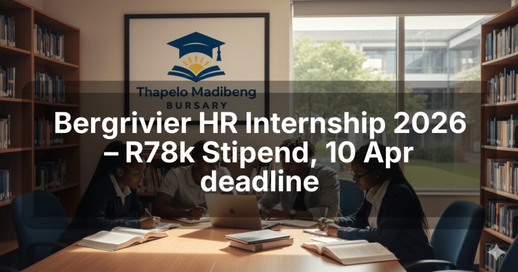 Bergrivier HR Internship 2026 – R78k Stipend, 10 Apr deadline