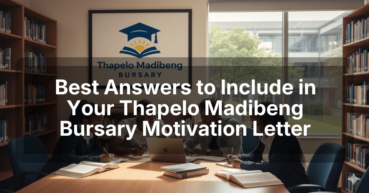 Best Answers to Include in Your Thapelo Madibeng Bursary Motivation Letter