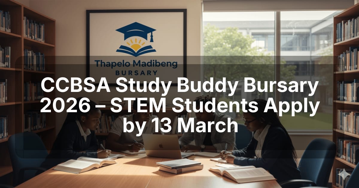 CCBSA Study Buddy Bursary 2026 – STEM Students Apply by 13 March