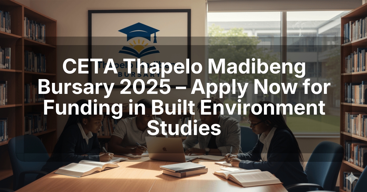 CETA Thapelo Madibeng Bursary 2025 – Apply Now for Funding in Built Environment Studies