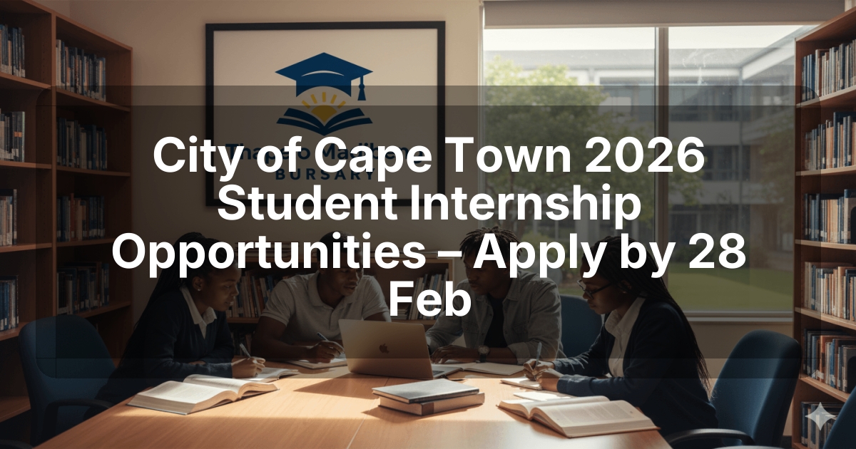 City of Cape Town 2026 Student Internship Opportunities – Apply by 28 Feb