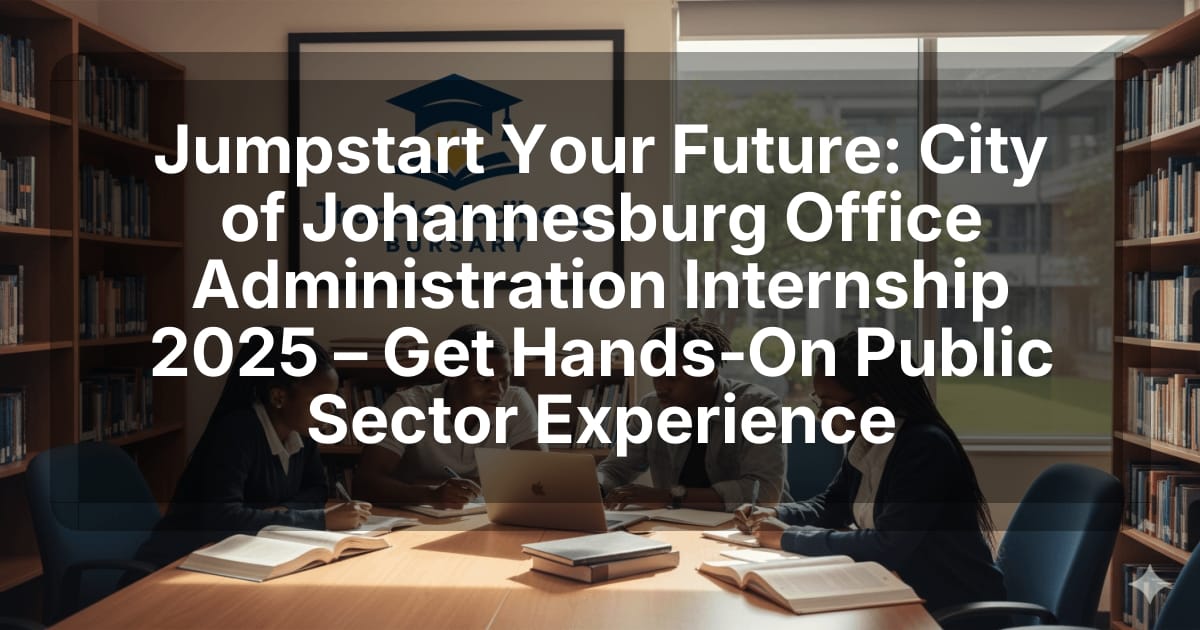 Jumpstart Your Future: City of Johannesburg Office Administration Internship 2025 – Get Hands‑On Public Sector Experience