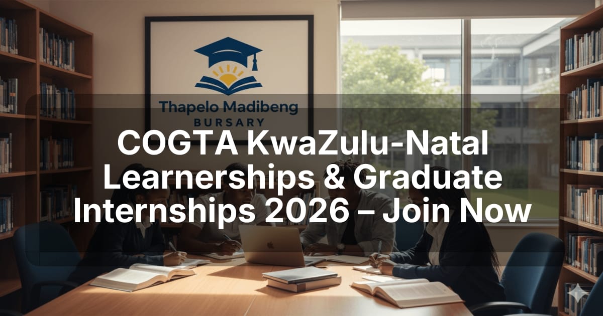 COGTA KwaZulu-Natal Learnerships & Graduate Internships 2026 – Join Now