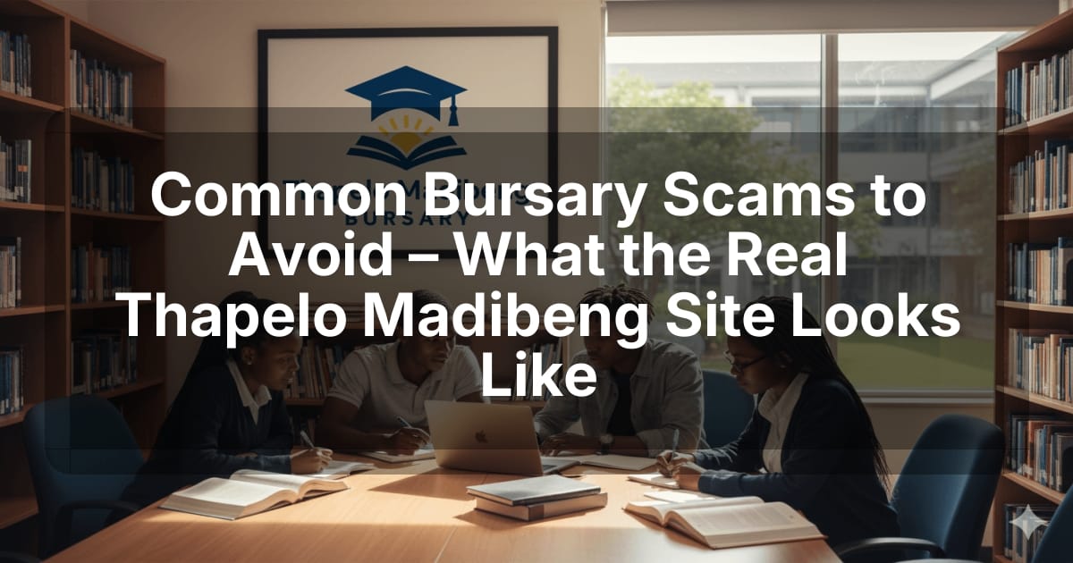 Common Bursary Scams to Avoid – What the Real Thapelo Madibeng Site Looks Like
