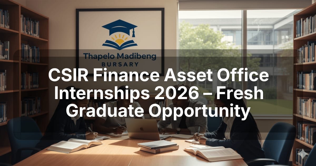 CSIR Finance Asset Office Internships 2026 – Fresh Graduate Opportunity