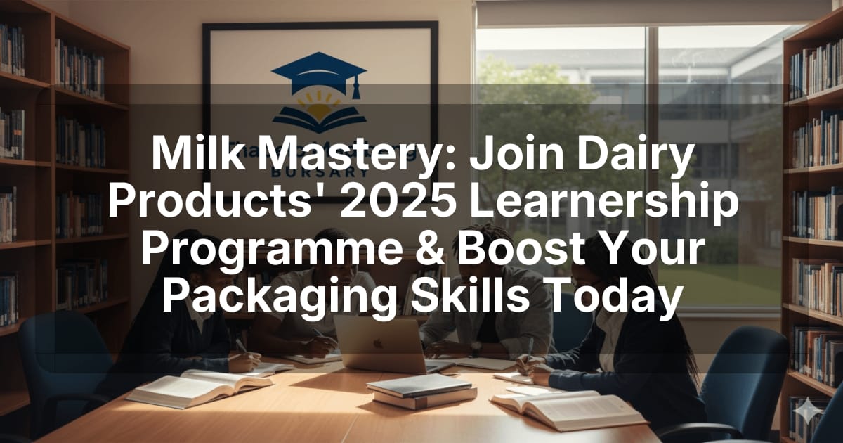 Milk Mastery: Join Dairy Products' 2025 Learnership Programme & Boost Your Packaging Skills Today