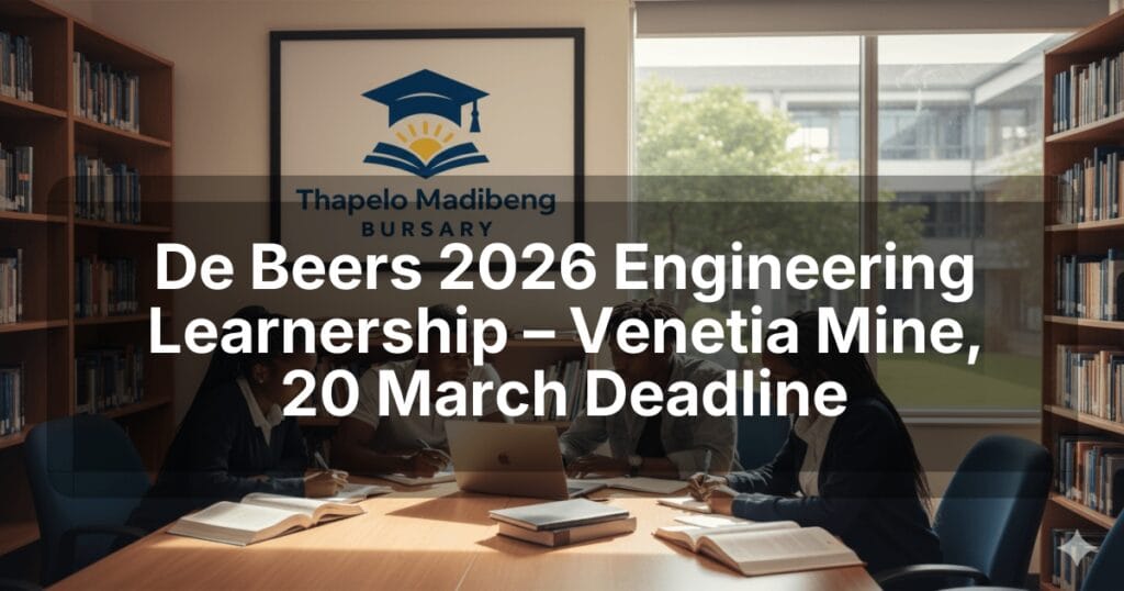 De Beers 2026 Engineering Learnership – Venetia Mine, 20 March Deadline