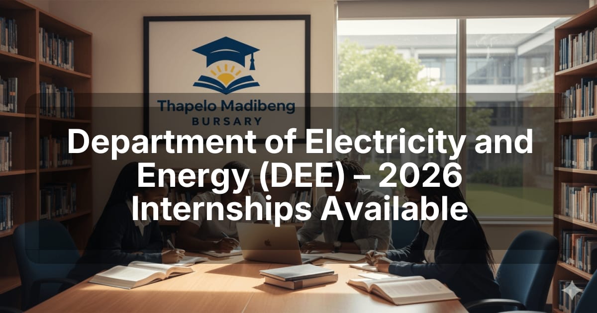 Department of Electricity and Energy (DEE) – 2026 Internships Available
