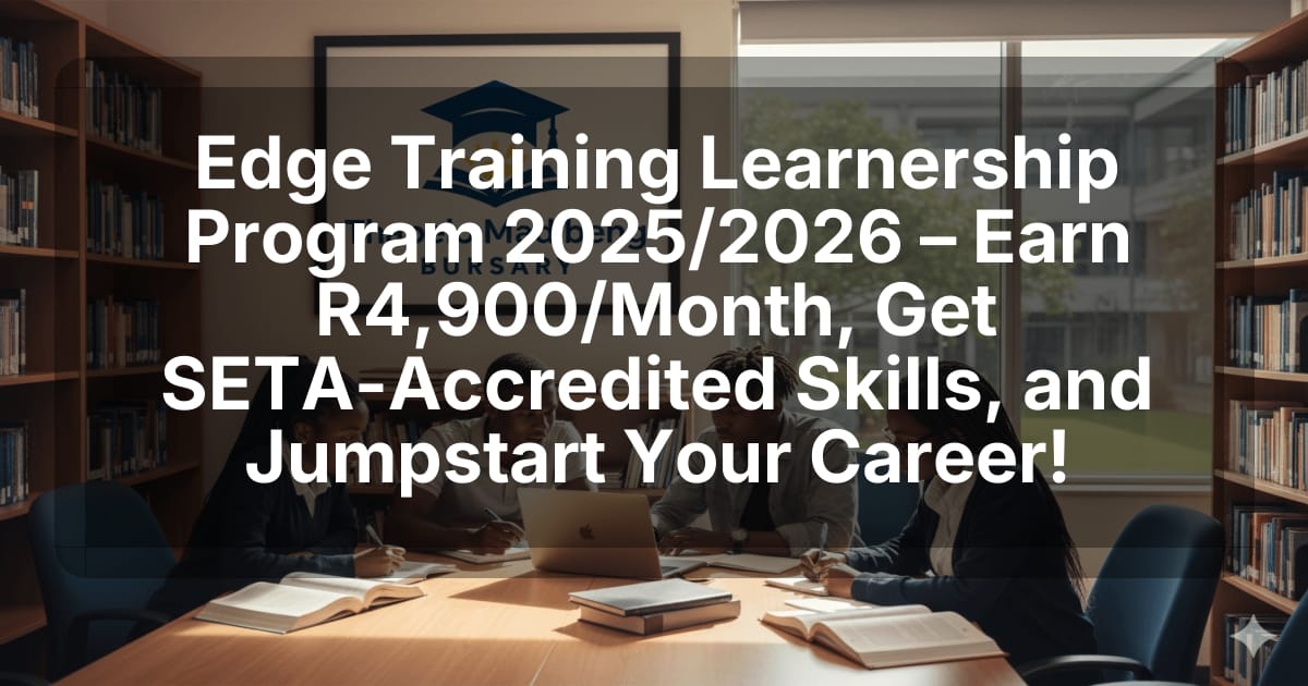 Edge Training Learnership Program 2025/2026 – Earn R4,900/Month, Get SETA-Accredited Skills, and Jumpstart Your Career!