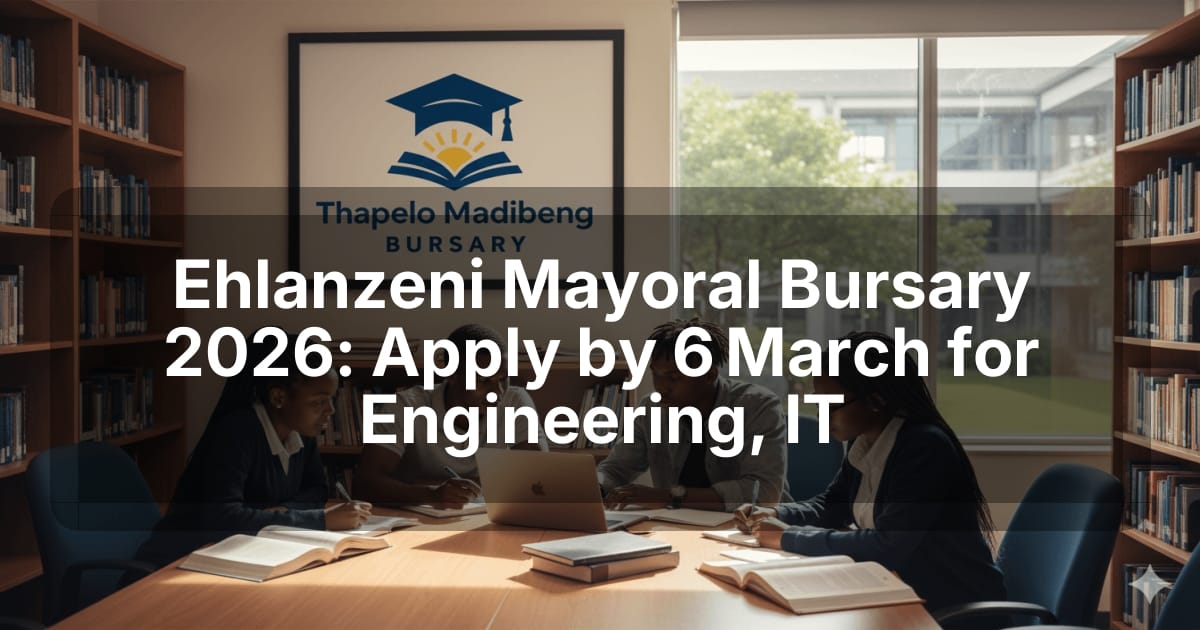 Ehlanzeni Mayoral Bursary 2026: Apply by 6 March for Engineering, IT