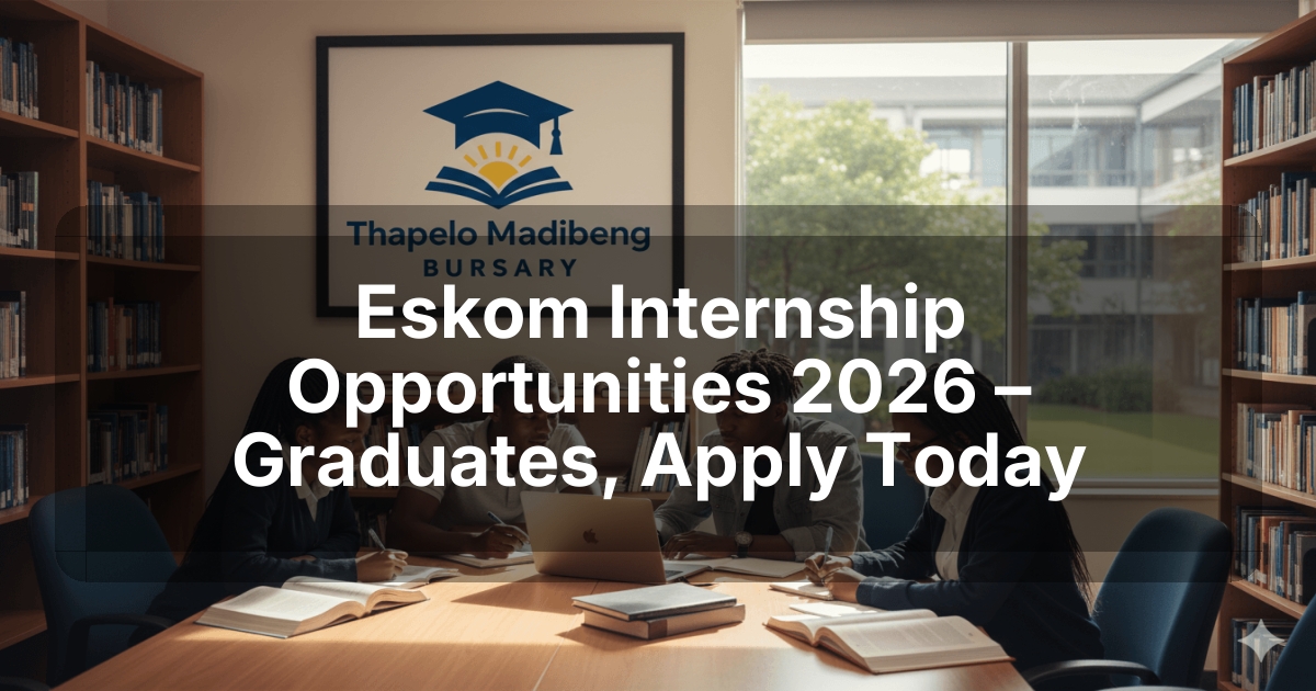 Eskom Internship Opportunities 2026 – Graduates, Apply Today