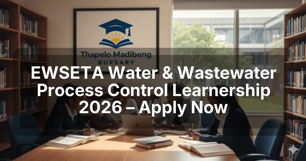 EWSETA Water & Wastewater Process Control Learnership 2026 – Apply Now