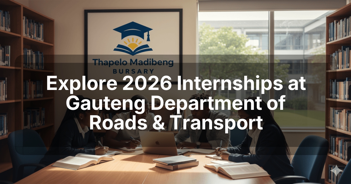 Explore 2026 Internships at Gauteng Department of Roads & Transport