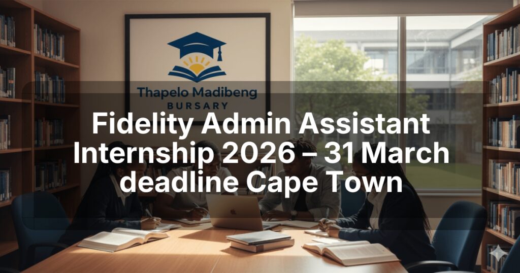 Fidelity Admin Assistant Internship 2026 – 31 March deadline Cape Town