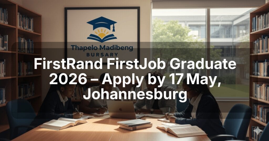FirstRand FirstJob Graduate 2026 – Apply by 17 May, Johannesburg