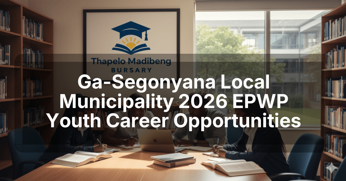 Ga-Segonyana Local Municipality 2026 EPWP Youth Career Opportunities