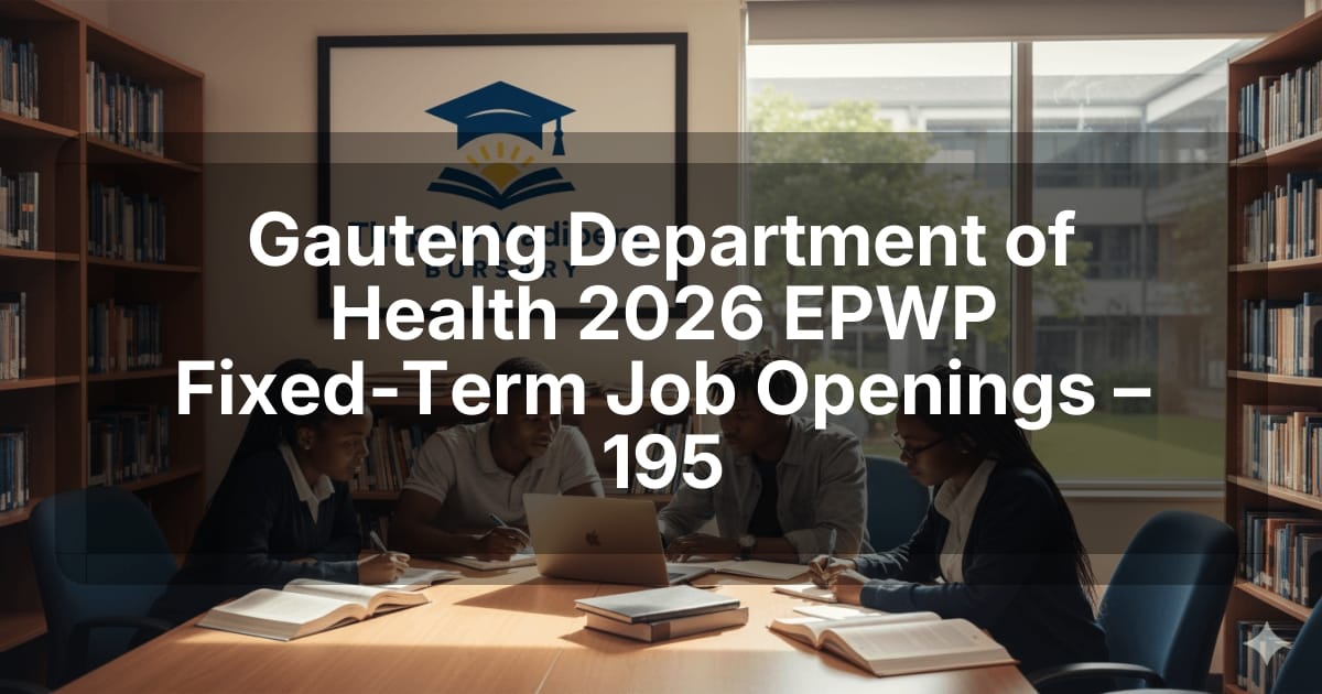 Gauteng Department of Health 2026 EPWP Fixed‑Term Job Openings – 195
