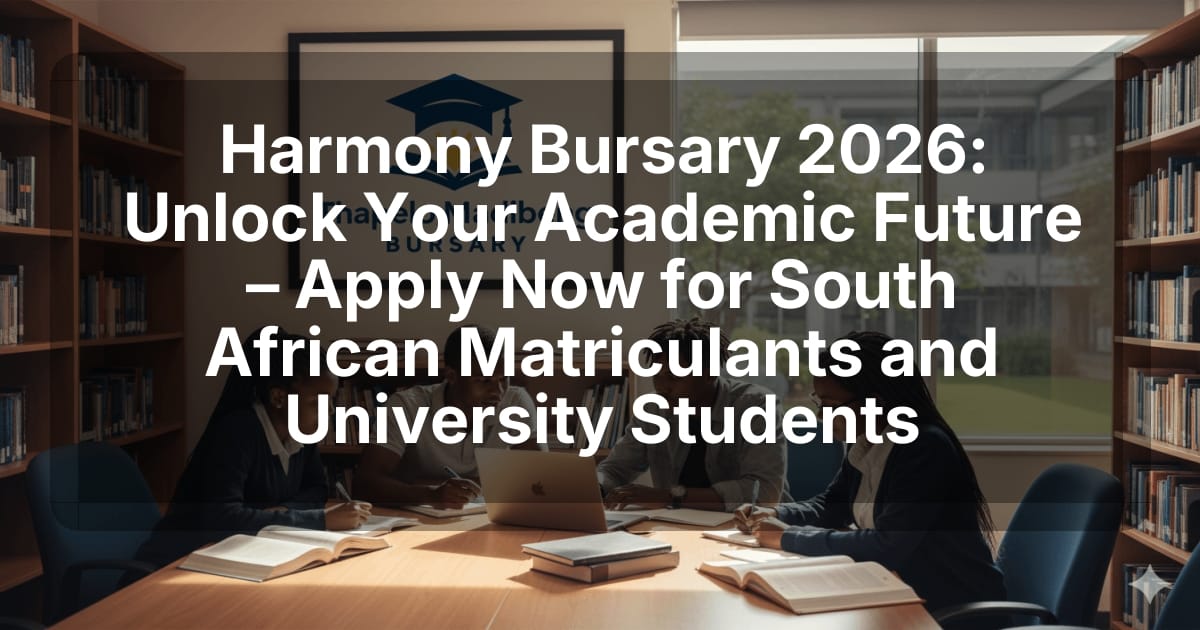 Harmony Bursary 2026: Unlock Your Academic Future – Apply Now for South African Matriculants and University Students