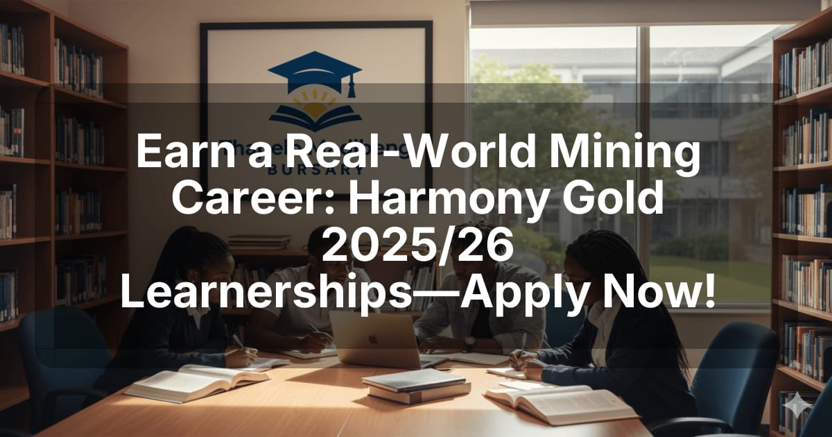 Earn a Real-World Mining Career: Harmony Gold 2025/26 Learnerships—Apply Now!