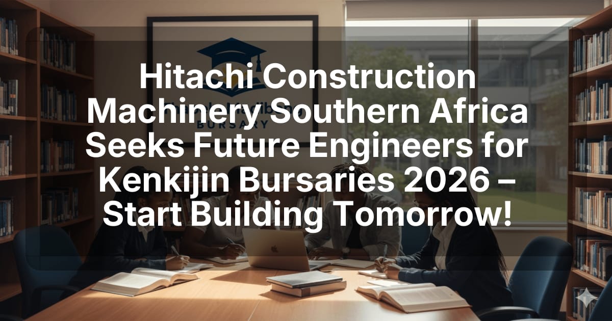 Hitachi Construction Machinery Southern Africa Seeks Future Engineers for Kenkijin Bursaries 2026 – Start Building Tomorrow!
