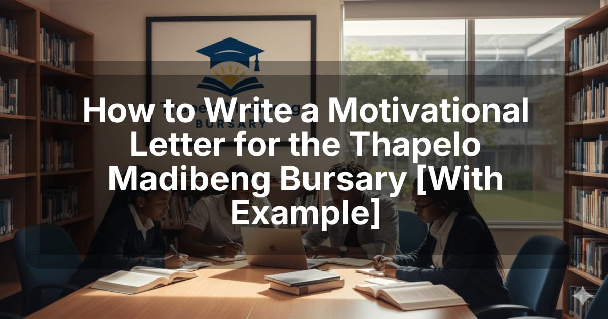 How to Write a Motivational Letter for the Thapelo Madibeng Bursary [With Example]