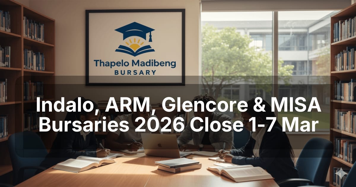 Indalo, ARM, Glencore & MISA Bursaries 2026 Close 1‑7 Mar
