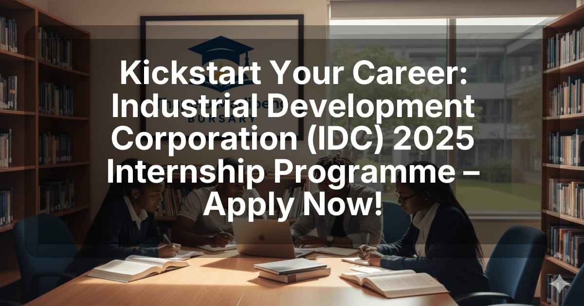 Kickstart Your Career: Industrial Development Corporation (IDC) 2025 Internship Programme – Apply Now!