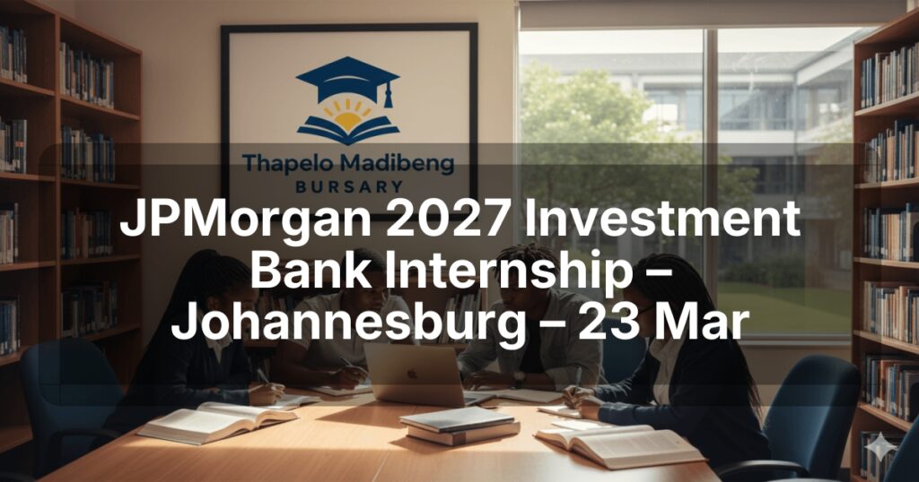 JPMorgan 2027 Investment Bank Internship – Johannesburg – 23 Mar