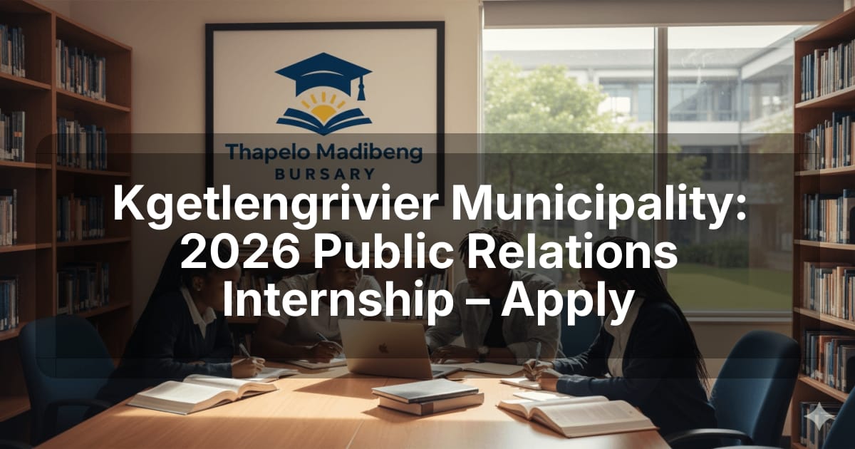 Kgetlengrivier Municipality: 2026 Public Relations Internship – Apply