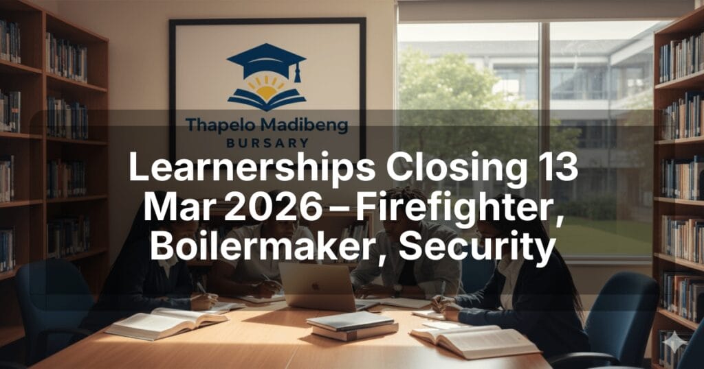 Learnerships Closing 13 Mar 2026 – Firefighter, Boilermaker, Security