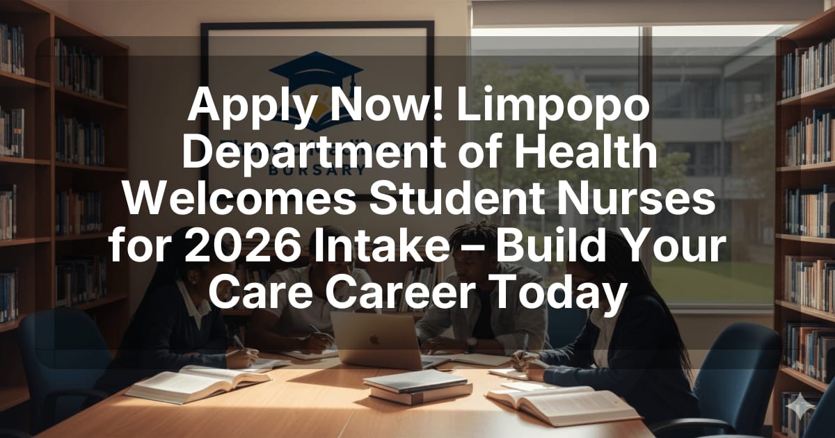 Apply Now! Limpopo Department of Health Welcomes Student Nurses for 2026 Intake – Build Your Care Career Today