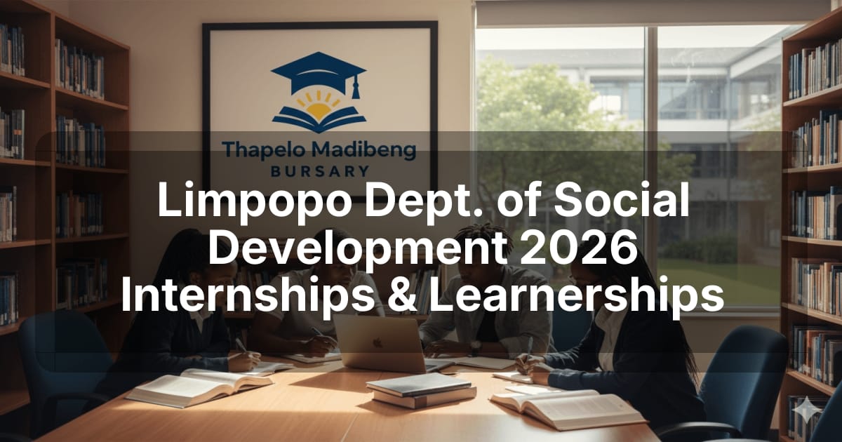 Limpopo Dept. of Social Development 2026 Internships & Learnerships