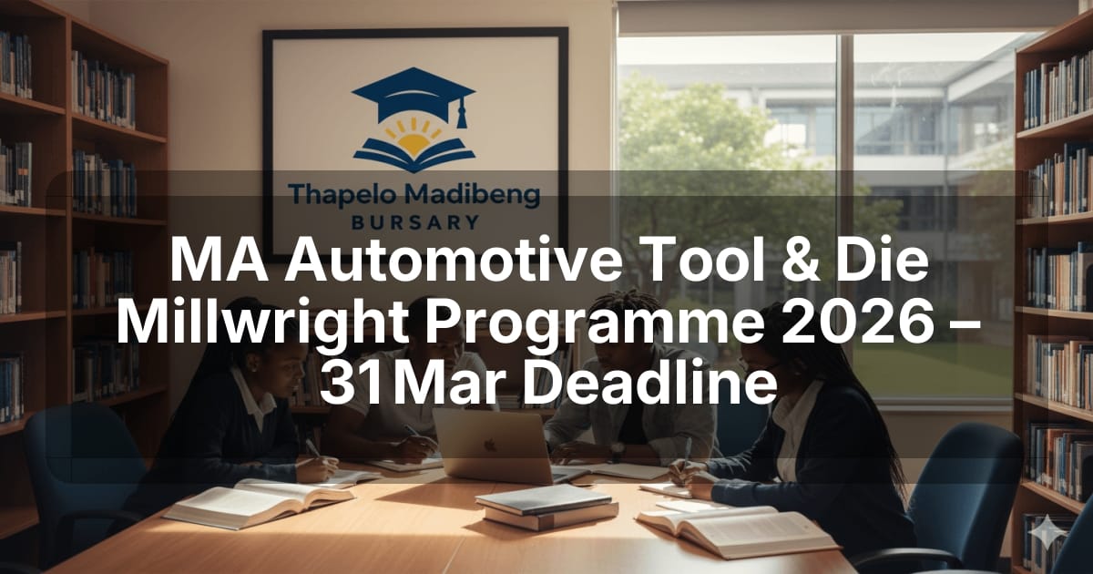 MA Automotive Tool & Die Millwright Programme 2026 – 31 Mar Deadline