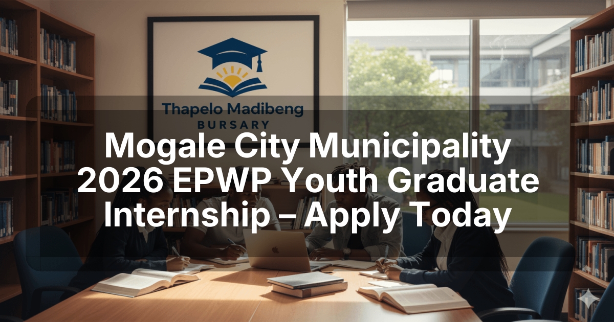 Mogale City Municipality 2026 EPWP Youth Graduate Internship – Apply Today