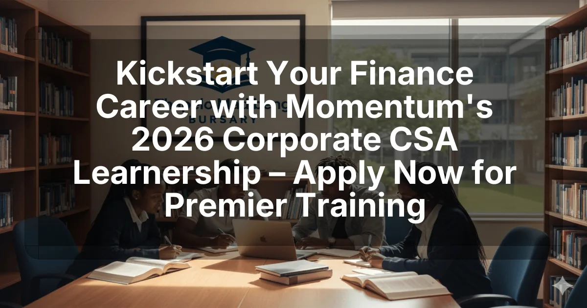 Kickstart Your Finance Career with Momentum's 2026 Corporate CSA Learnership – Apply Now for Premier Training
