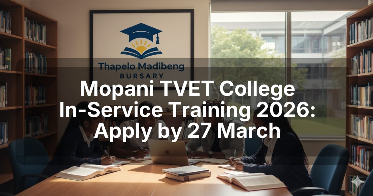 Mopani TVET College In-Service Training 2026: Apply by 27 March