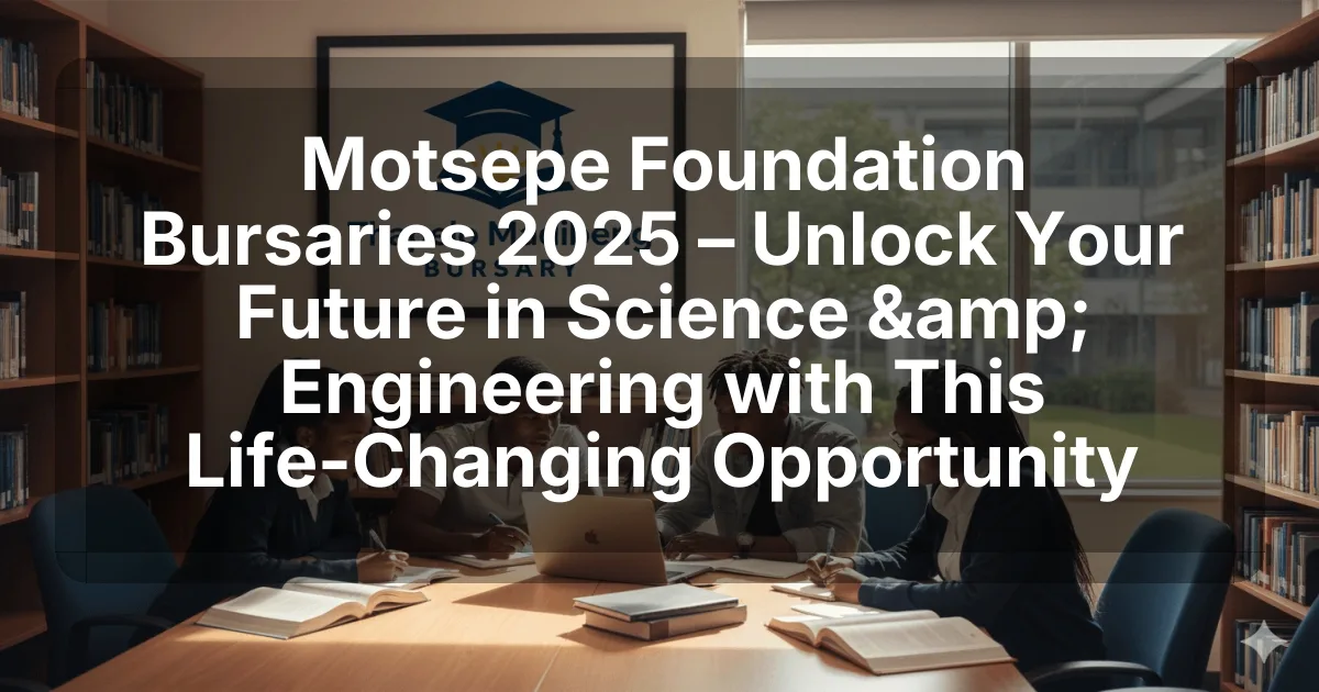 Motsepe Foundation Bursaries 2025 – Unlock Your Future in Science & Engineering with This Life-Changing Opportunity